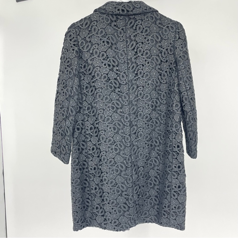 KATE SPADE BLACK LACE BUTTON UP COAT BLACK AND GOLD XXS - Picture 5 of 11